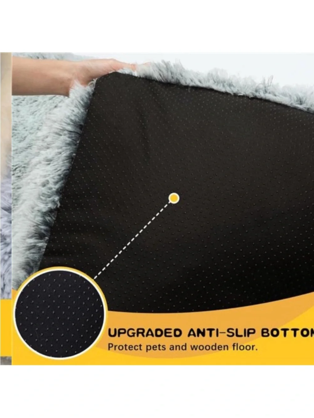 Large Dog Bed Crate PadMat for Medium Dogs&Cats,Fulffy Faux Fur Kennel Pad Comfy